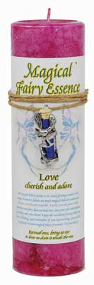 Love Pillar Candle with Fairy Dust Necklace 6 1/2" tall - Click Image to Close