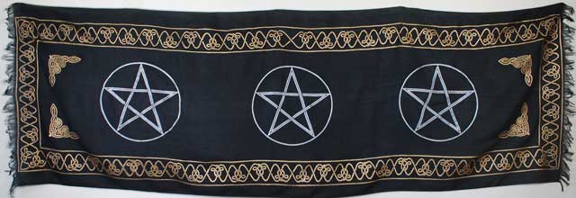 Three Pentagram Altar Cloth 21" x 72" - Click Image to Close