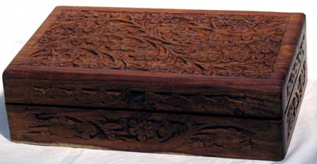 Large Handcrafted Box with Floral Design - Click Image to Close