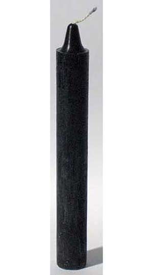 Black 6" Taper Candle - Click Image to Close