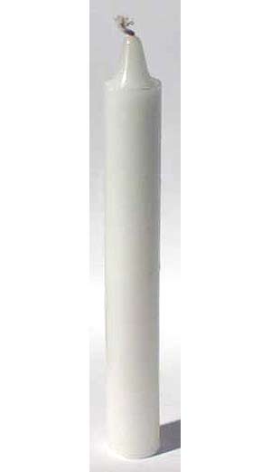 White 6" Taper Candle - Click Image to Close