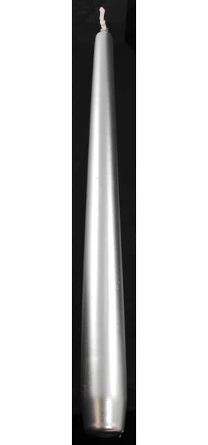9" Silver Taper Candle - Click Image to Close