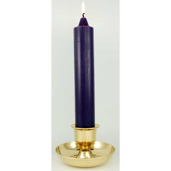 Brass Taper and Pillar Candle Holder - Click Image to Close