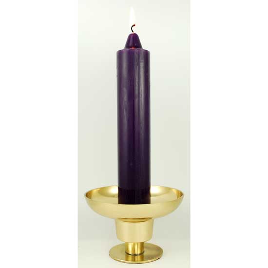 Brass Taper and Pillar Candle Holder 4 1/4" diameter - Click Image to Close