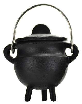 Plain cast iron cauldron 3" x 3" with Lid - Click Image to Close
