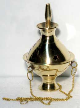 Small Brass Hanging Incense Burner - Click Image to Close