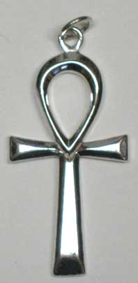 Large Silver Ankh Pendant - Click Image to Close