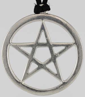 Pewter Pentacle 1 5/8 - Click Image to Close