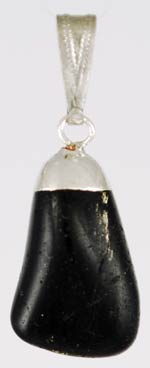 Black Tourmaline (Tumbled) Pendant - Click Image to Close