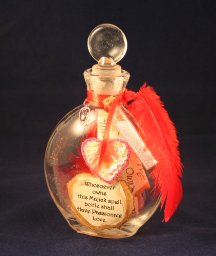 Passionate Love Spell Bottle by Laurie Cabot - Click Image to Close