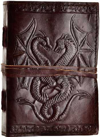 Double Dragon Leather Blank Book - Click Image to Close