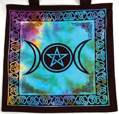 Triple Moon Pentagram Tote Bag - Click Image to Close
